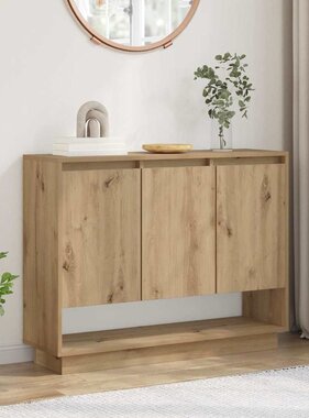VidaXL Dressoir Artisan Eiken 97 x 29 x 75 cm Bewerkt hout