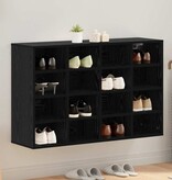 VidaXL Schoenenkast Zwart Eiken 103 x 30 x 67 cm Bewerkt hout