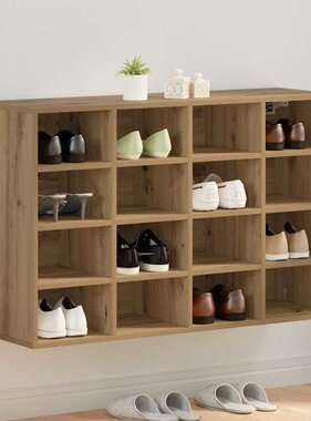 VidaXL Schoenenkast Artisan Eiken 103 x 30 x 67 cm Bewerkt hout