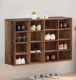 VidaXL Schoenenkast met plank Oudhout 103 x 30 x 67 cm Bewerkt hout