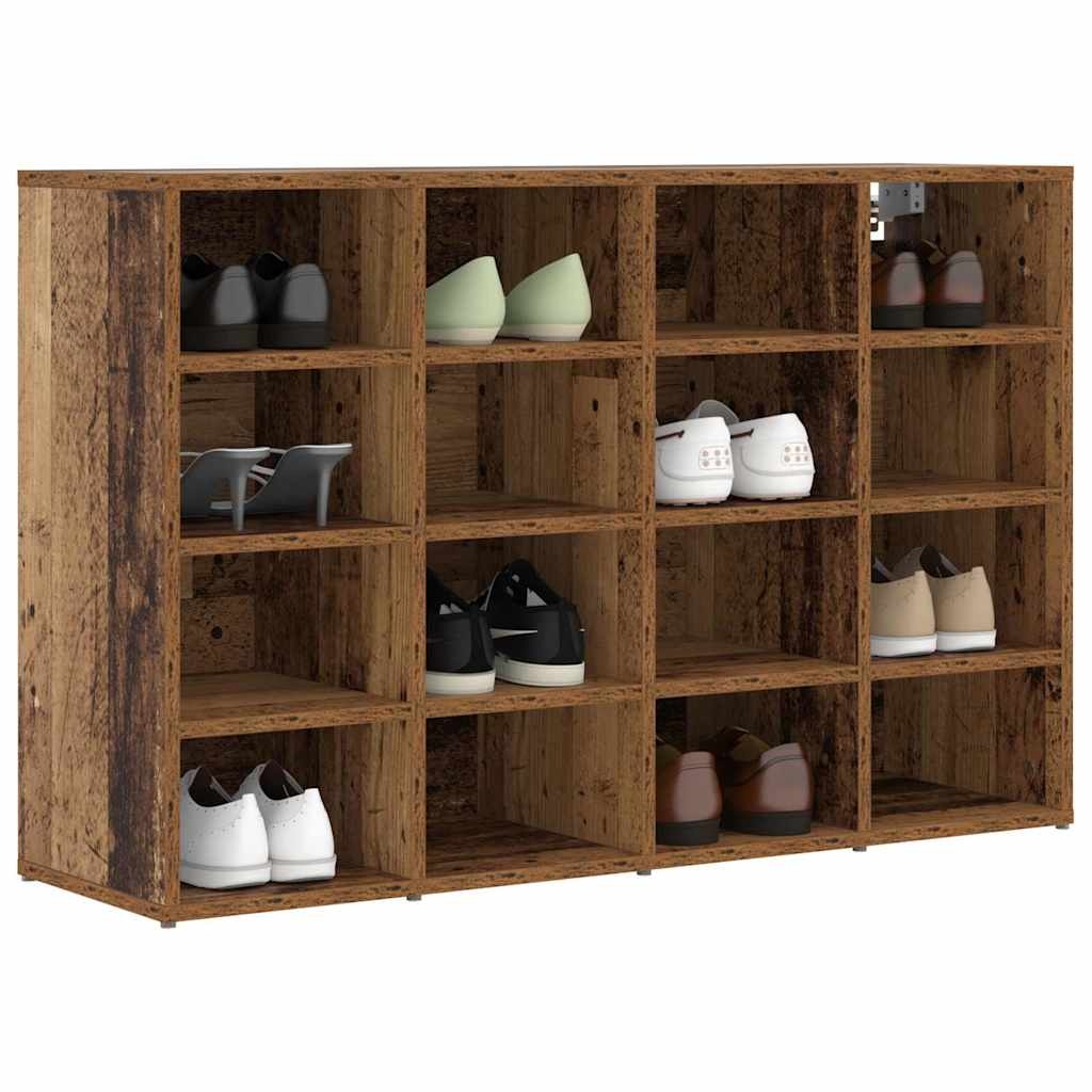 VidaXL Schoenenkast met plank Oudhout 103 x 30 x 67 cm Bewerkt hout