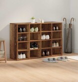 VidaXL Schoenenkast met plank Oudhout 103 x 30 x 67 cm Bewerkt hout