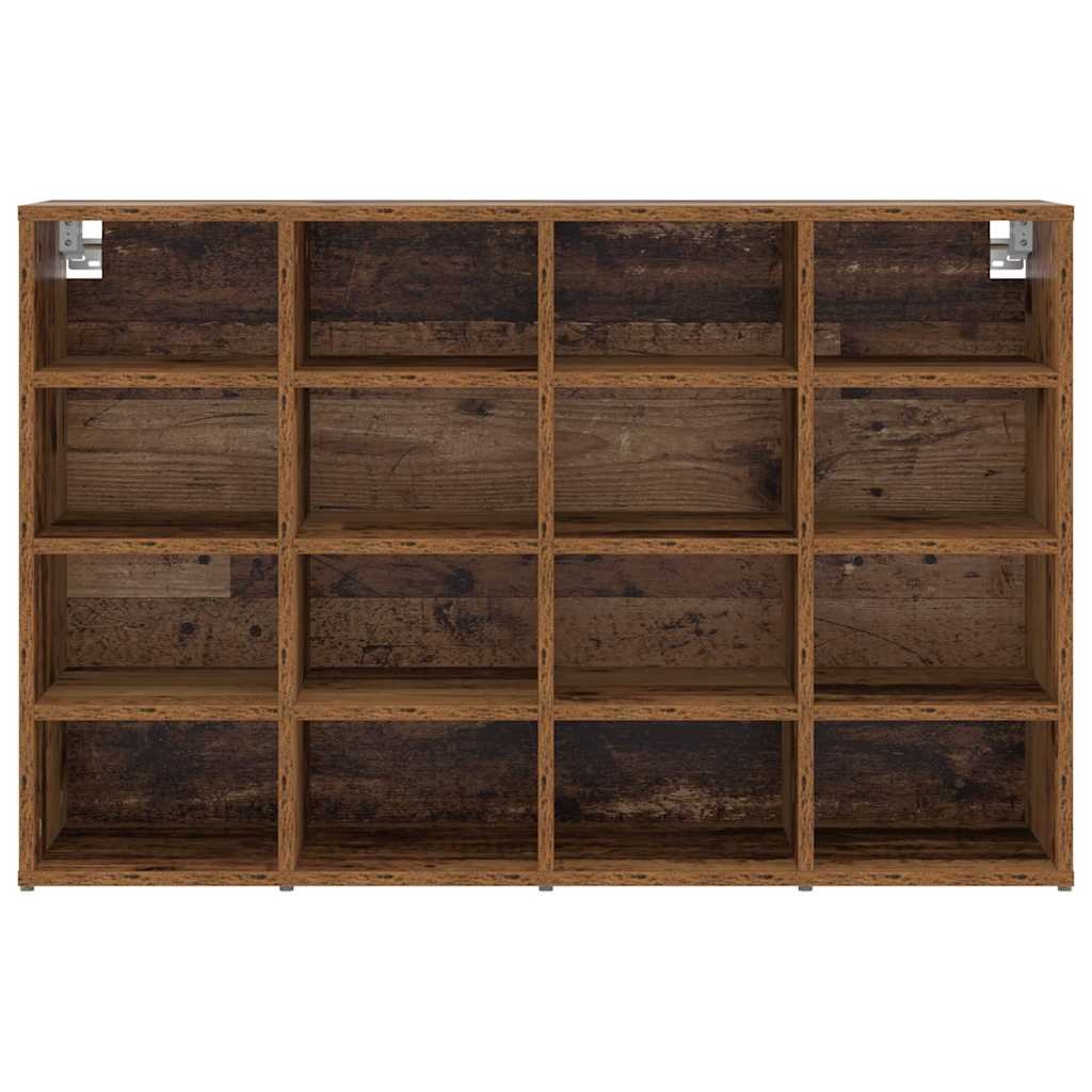 VidaXL Schoenenkast met plank Oudhout 103 x 30 x 67 cm Bewerkt hout