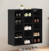 VidaXL Schoenenkast Zwart Eiken 77,5 x 30 x 83,5 cm Bewerkt hout