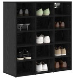 VidaXL Schoenenkast Zwart Eiken 77,5 x 30 x 83,5 cm Bewerkt hout