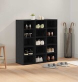 VidaXL Schoenenkast Zwart Eiken 77,5 x 30 x 83,5 cm Bewerkt hout