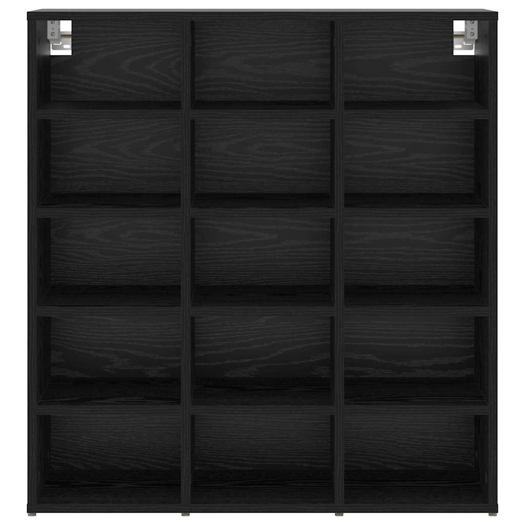 VidaXL Schoenenkast Zwart Eiken 77,5 x 30 x 83,5 cm Bewerkt hout