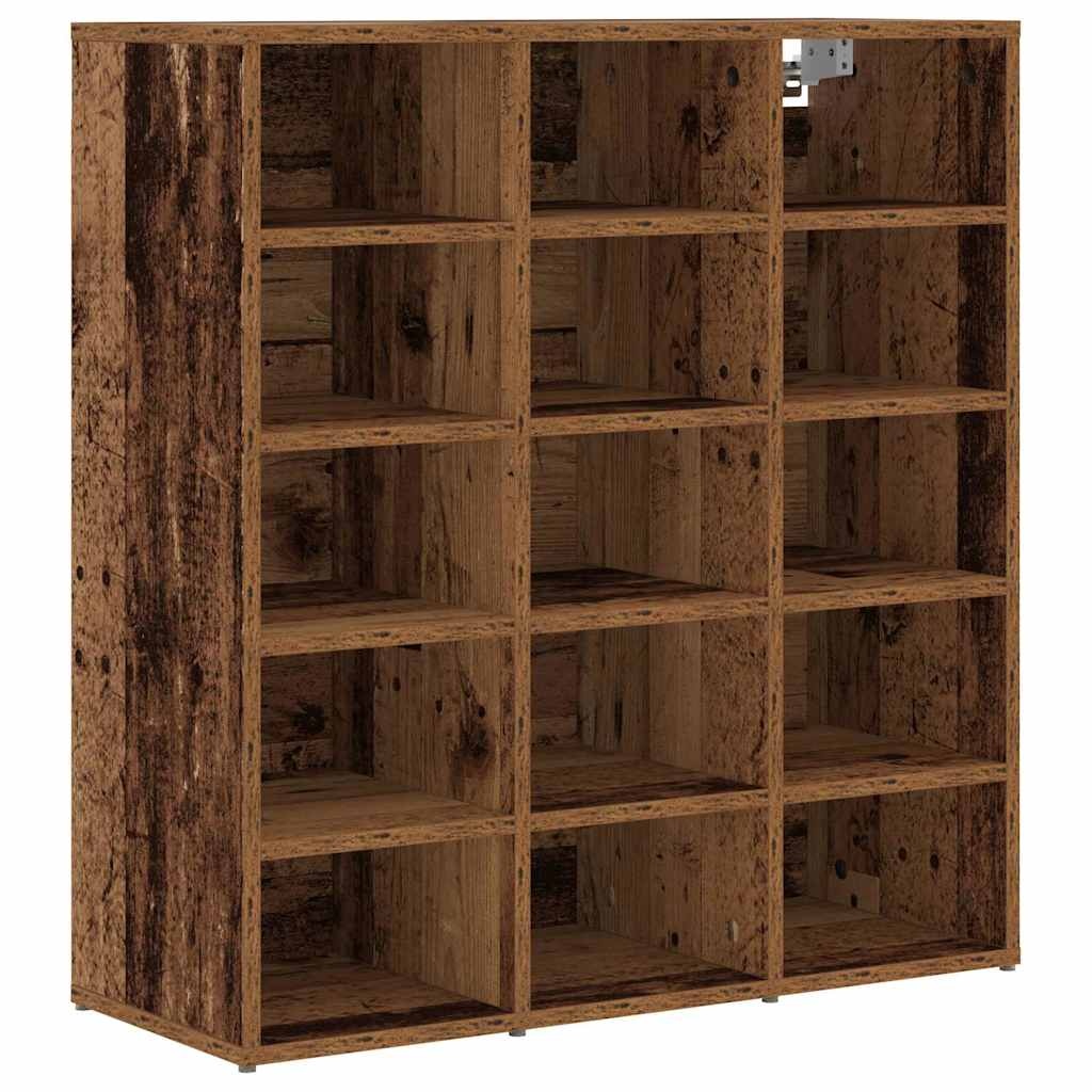 VidaXL Schoenenkast met plank Oudhout 77,5 x 30 x 83,5 cm Bewerkt hout