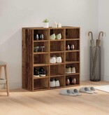 VidaXL Schoenenkast met plank Oudhout 77,5 x 30 x 83,5 cm Bewerkt hout