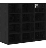 VidaXL Schoenenkast Zwart Eiken 77,5 x 30 x 67 cm Bewerkt hout