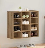 VidaXL Schoenenkast Artisan Eiken 77,5 x 30 x 67 cm Bewerkt hout