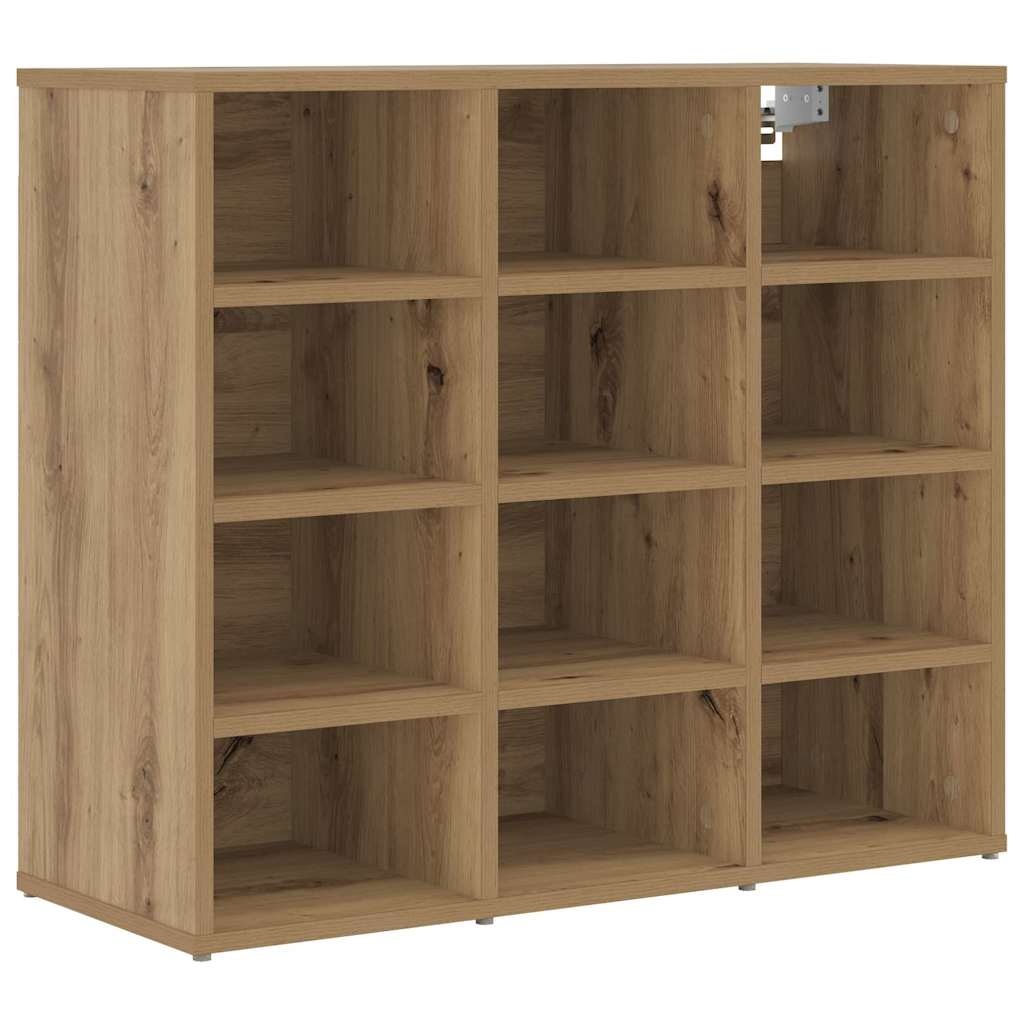 VidaXL Schoenenkast Artisan Eiken 77,5 x 30 x 67 cm Bewerkt hout
