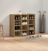 VidaXL Schoenenkast Artisan Eiken 77,5 x 30 x 67 cm Bewerkt hout