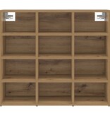 VidaXL Schoenenkast Artisan Eiken 77,5 x 30 x 67 cm Bewerkt hout