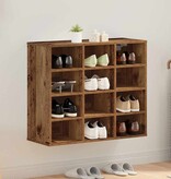 VidaXL Schoenenkast met plank Oudhout 77,5 x 30 x 67 cm Bewerkt hout
