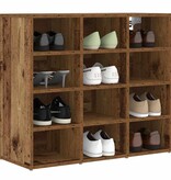 VidaXL Schoenenkast met plank Oudhout 77,5 x 30 x 67 cm Bewerkt hout