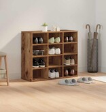 VidaXL Schoenenkast met plank Oudhout 77,5 x 30 x 67 cm Bewerkt hout