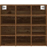 VidaXL Schoenenkast met plank Oudhout 77,5 x 30 x 67 cm Bewerkt hout
