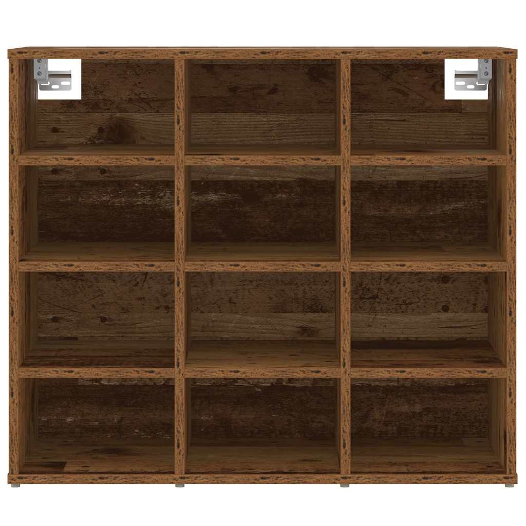 VidaXL Schoenenkast met plank Oudhout 77,5 x 30 x 67 cm Bewerkt hout
