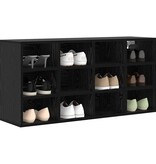 VidaXL Schoenenkast Zwart Eiken 103 x 30 x 51 cm Bewerkt hout