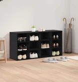 VidaXL Schoenenkast Zwart Eiken 103 x 30 x 51 cm Bewerkt hout