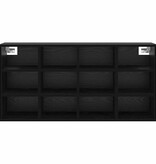 VidaXL Schoenenkast Zwart Eiken 103 x 30 x 51 cm Bewerkt hout