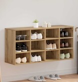 VidaXL Schoenenkast Artisan Eiken 103 x 30 x 51 cm Bewerkt hout