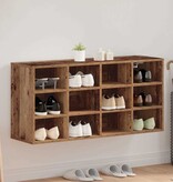 VidaXL Schoenenkast met plank Oudhout 103 x 30 x 51 cm Bewerkt hout
