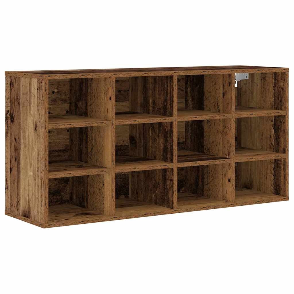 VidaXL Schoenenkast met plank Oudhout 103 x 30 x 51 cm Bewerkt hout