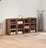 VidaXL Schoenenkast met plank Oudhout 103 x 30 x 51 cm Bewerkt hout