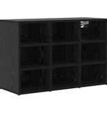 VidaXL Schoenenkast Zwart Eiken 77,5 x 30 x 51 cm Bewerkt hout
