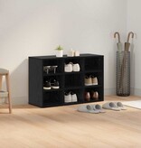 VidaXL Schoenenkast Zwart Eiken 77,5 x 30 x 51 cm Bewerkt hout