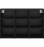 VidaXL Schoenenkast Zwart Eiken 77,5 x 30 x 51 cm Bewerkt hout