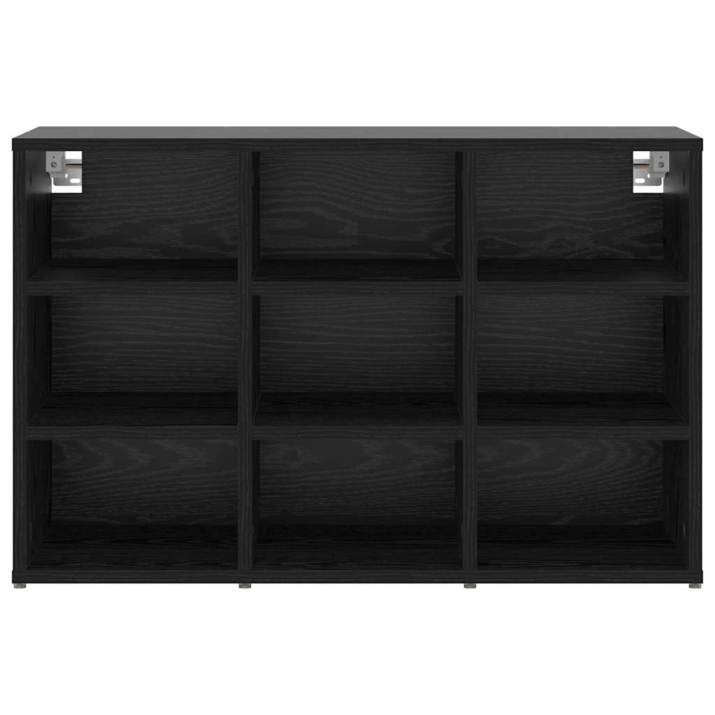 VidaXL Schoenenkast Zwart Eiken 77,5 x 30 x 51 cm Bewerkt hout