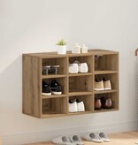 VidaXL Schoenenkast Artisan Eiken 77,5 x 30 x 51 cm Bewerkt hout