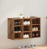 VidaXL Schoenenkast met plank Oudhout 77,5 x 30 x 51 cm Bewerkt hout