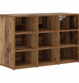 VidaXL Schoenenkast met plank Oudhout 77,5 x 30 x 51 cm Bewerkt hout