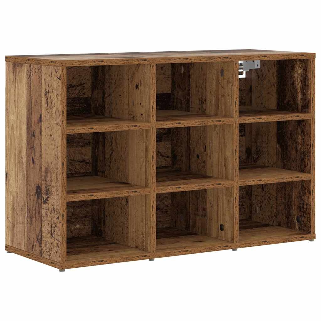 VidaXL Schoenenkast met plank Oudhout 77,5 x 30 x 51 cm Bewerkt hout