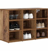 VidaXL Schoenenkast met plank Oudhout 77,5 x 30 x 51 cm Bewerkt hout