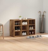 VidaXL Schoenenkast met plank Oudhout 77,5 x 30 x 51 cm Bewerkt hout