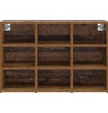 VidaXL Schoenenkast met plank Oudhout 77,5 x 30 x 51 cm Bewerkt hout