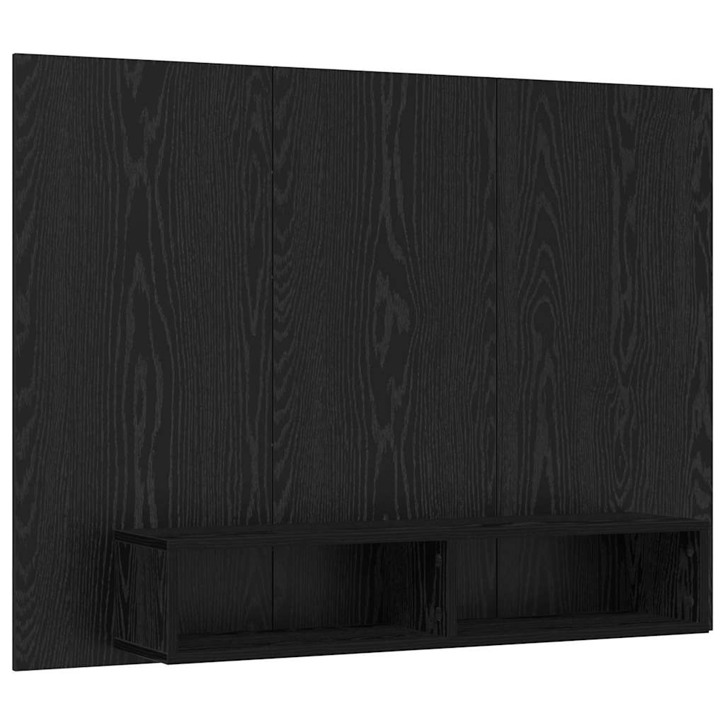 VidaXL Tv-meubelset Zwart Eiken 120 x 23,5 x 90 cm Bewerkt hout
