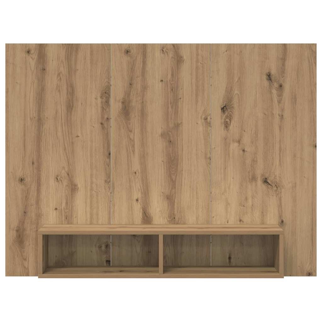 VidaXL Tv-meubelset Artisan Eiken 120 x 23,5 x 90 cm Bewerkt hout