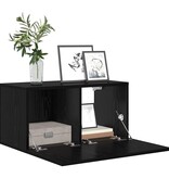 VidaXL Tv-meubelset 3 pcs Zwart 60 x 30 x 30 cm Bewerkt hout