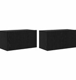 VidaXL Tv-meubelset 2 pcs Zwart 60 x 30 x 30 cm Bewerkt hout