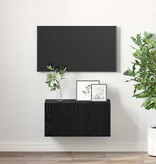 VidaXL Tv-meubelset Wandgemonteerd Zwart 60 x 30 x 30 cm Bewerkt hout