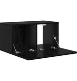 VidaXL Tv-meubelset Wandgemonteerd Zwart 60 x 30 x 30 cm Bewerkt hout