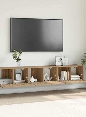 VidaXL Tv-meubelset 3 pcs Bruin 60 x 30 x 30 cm Bewerkt hout