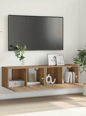 VidaXL Tv-meubelset 2 pcs Bruin 60 x 30 x 30 cm Bewerkt hout