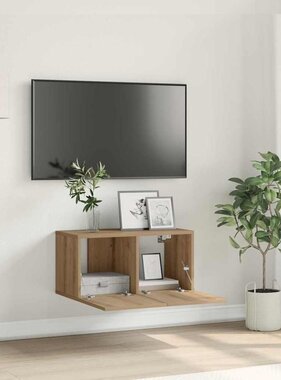 VidaXL Tv-meubelset Wandgemonteerd Bruin 60 x 30 x 30 cm Bewerkt hout